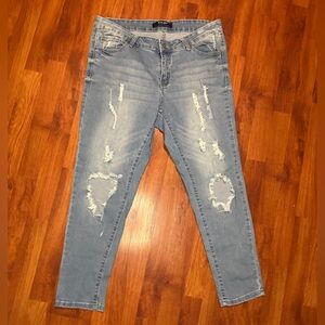 Wax Jean Light Blue Distressed Women Jeans